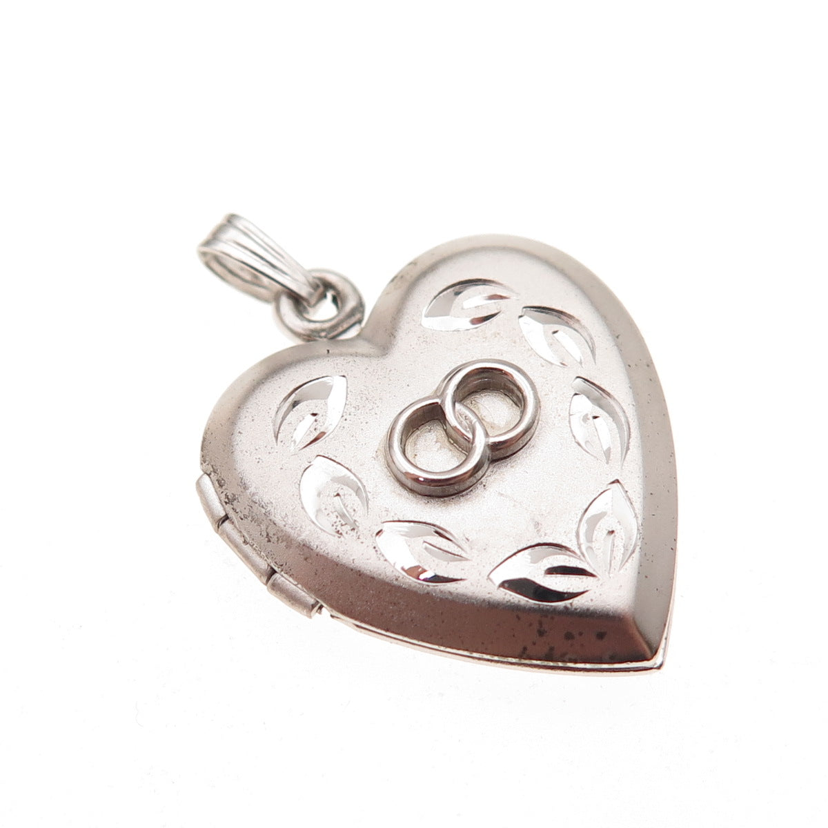 925 Sterling Silver Vintage Wedding Heart Locket Charm Pendant