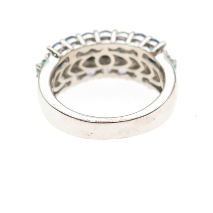 Chuck Clemency 925 Sterling Silver Real Turquoise & Tanzanite Ring Size 7.25