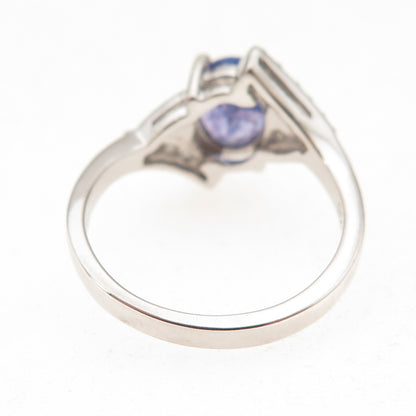 RJ Graziano 925 Sterling Silver Real Tanzanite & White Topaz Ring Size 8