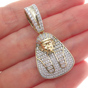 DADWANI 925 Sterling Silver Gold Plated C Z Egyptian Pharaoh Sparkle Pendant