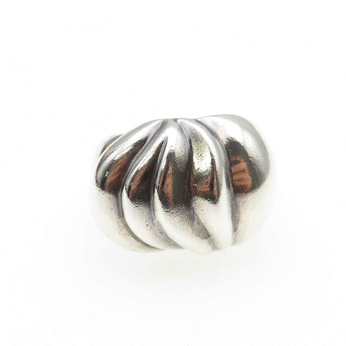 925 Sterling Silver Vintage Mexico Modernist Dome Oxidized Ring Size 7.25