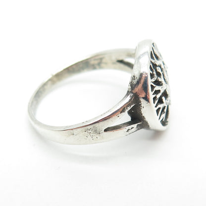 925 Sterling Silver Vintage Tree of Life Ring Size 8.75