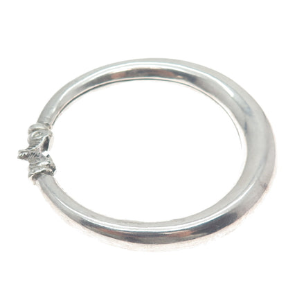 925 Sterling Silver Vintage Crescent Modernist Bangle Bracelet 7.75"
