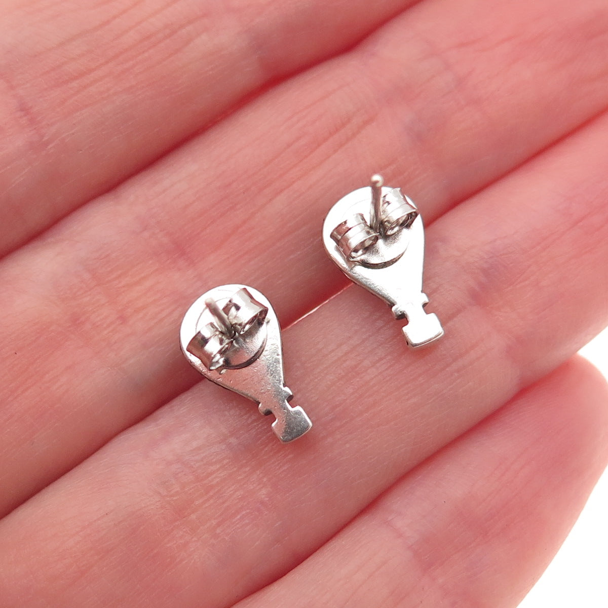 925 Sterling Silver Enamel Hot Air Balloon Stud Earrings