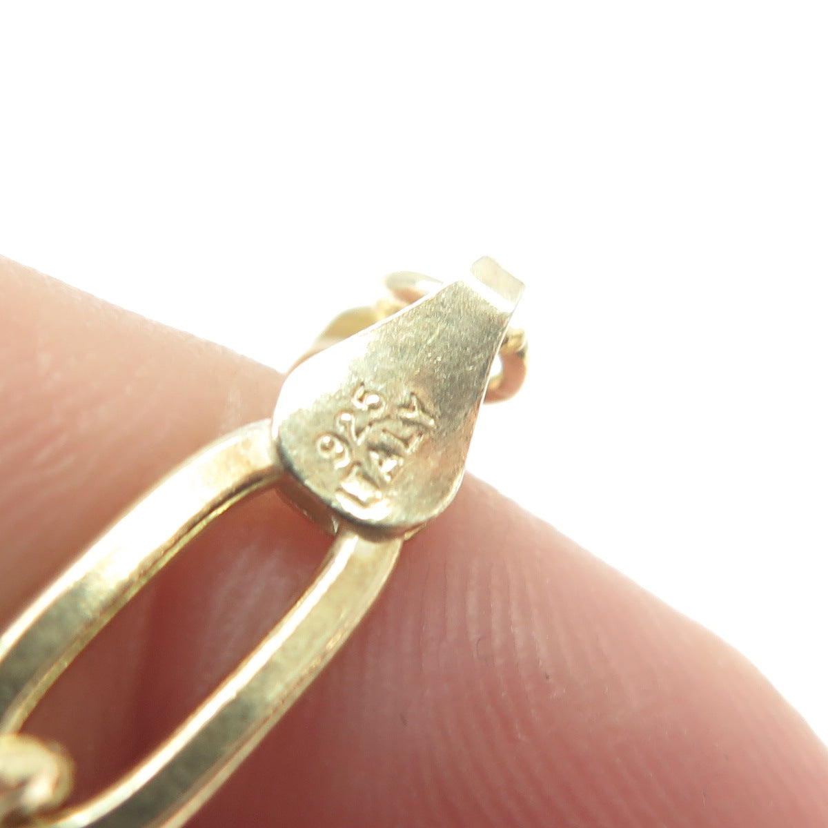 925 Sterling Silver Gold Plated Italy Paperclip Link Bracelet 6.75"