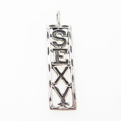 925 Sterling Silver Vintage "SEXY" Modernist Pendant