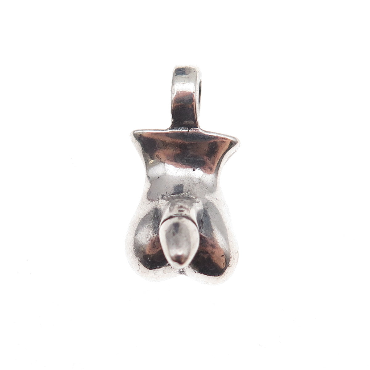 925 Sterling Silver Vintage Penis Oxidized 3D Charm Pendant