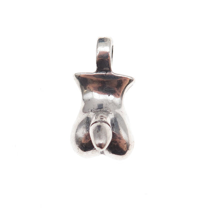 925 Sterling Silver Vintage Penis Oxidized 3D Charm Pendant