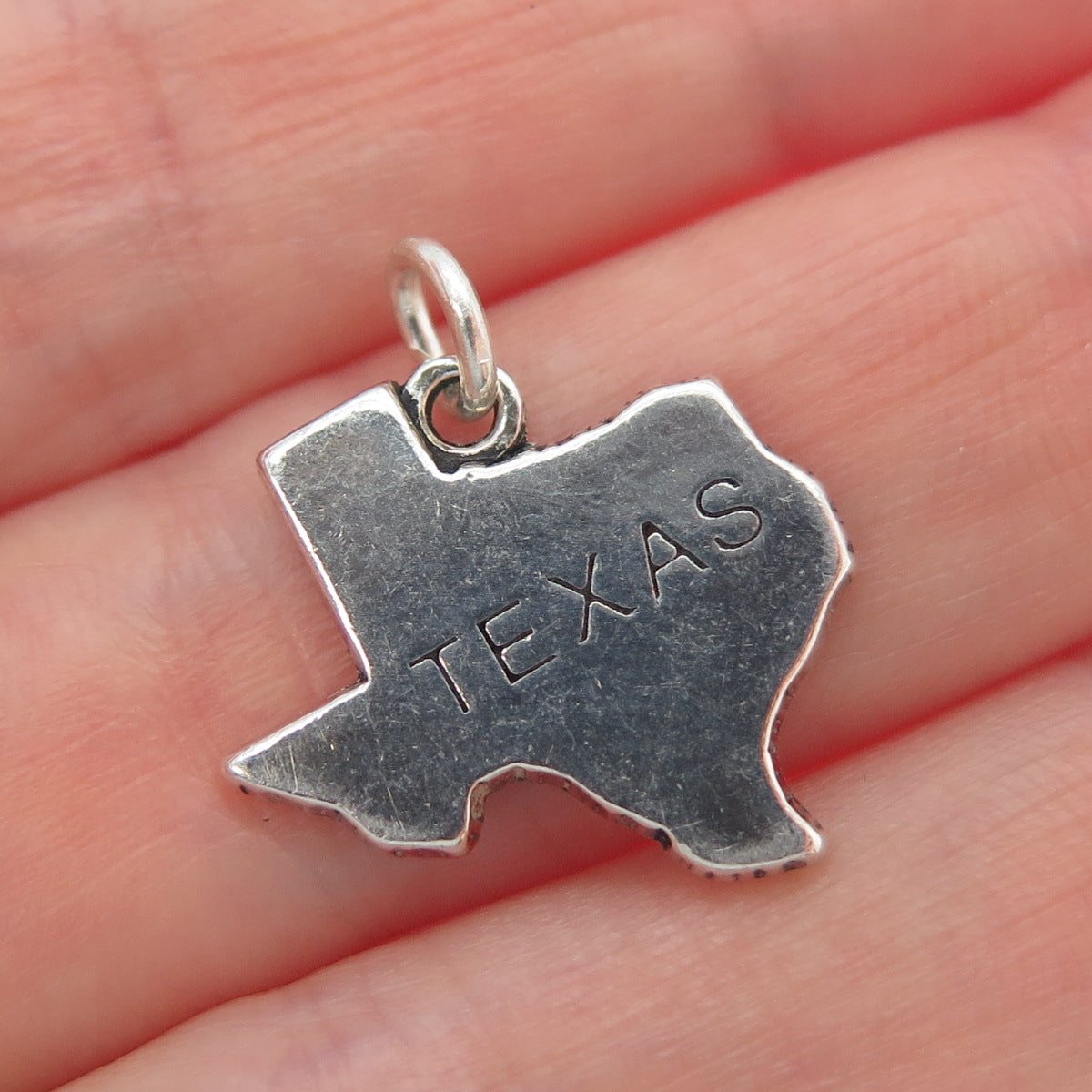 DV Dawn Vertrees 925 Sterling Silver Vintage Texas State Map Charm Pendant