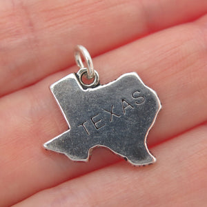 DV Dawn Vertrees 925 Sterling Silver Vintage Texas State Map Charm Pendant