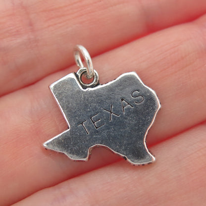 DV Dawn Vertrees 925 Sterling Silver Vintage Texas State Map Charm Pendant