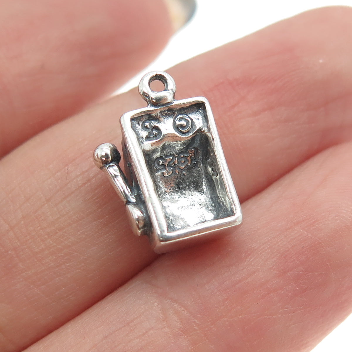 SHUBE 925 Sterling Silver Vintage Slot Machine for Good Luck Charm Pendant