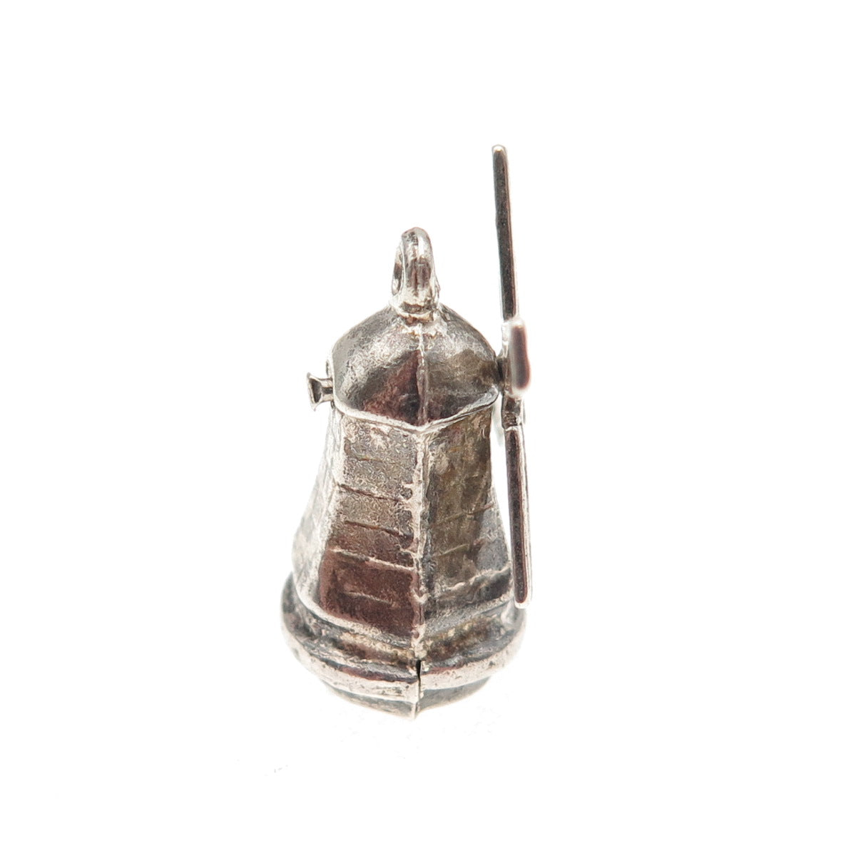 925 Sterling Silver Vintage Windmill Articulated 3D Mini Charm Pendant
