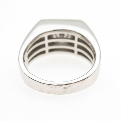 925 Sterling Silver Round-Cut C Z Signet Ring Size 9.25