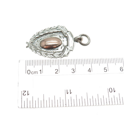 Fred H. Adams & Co. Sterling Silver 2-Tone Antique 1919 Birmingham Fob Pendant