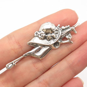 925 Sterling Silver Vintage Mary Poppins Umbrella & Hat Pin Brooch