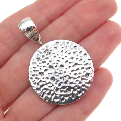 950 Silver Vintage Modernist Nugget Spiral Oxidized Charm Pendant