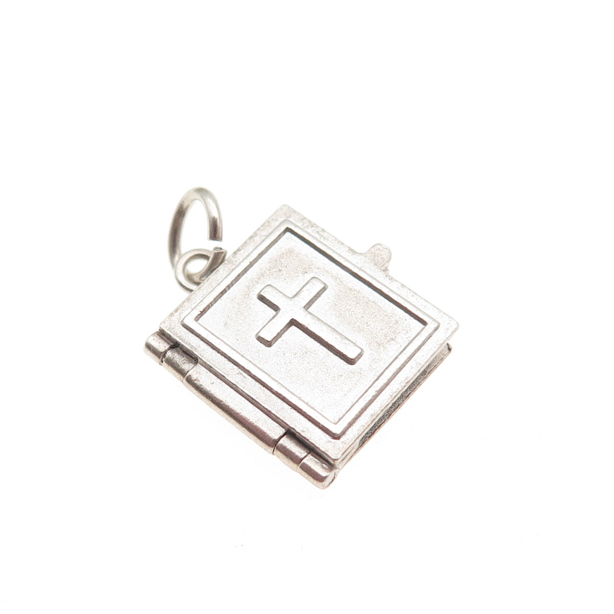 925 Sterling Silver Vintage Bible Locket Mini Charm Pendant