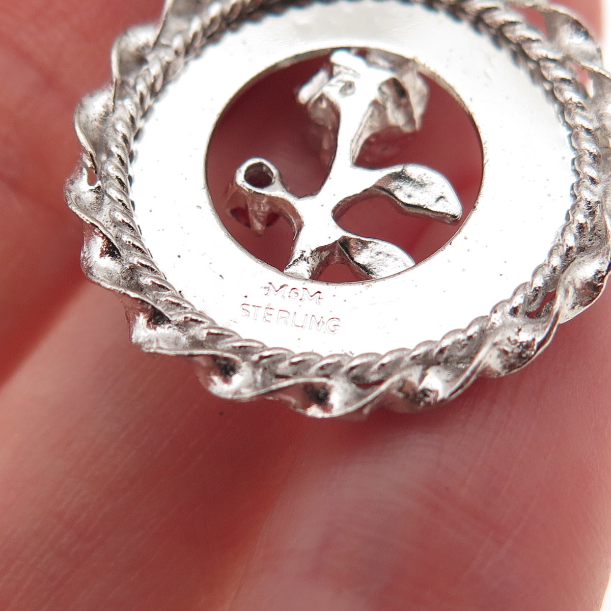 Mark Mercy 925 Sterling Silver Vintage Rhinestone Happy Birthday Charm Pendant