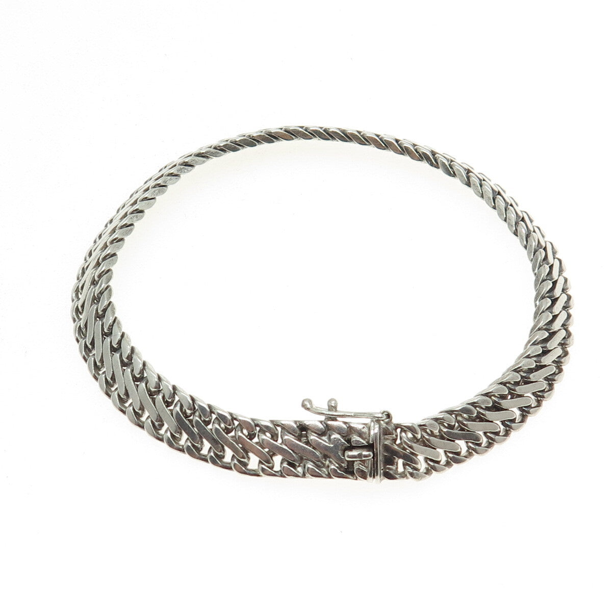 835 Silver Vintage Braided Link Bracelet 7.25"