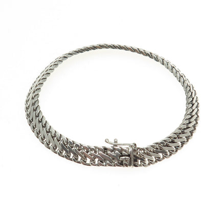 835 Silver Vintage Braided Link Bracelet 7.25"