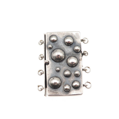 925 Sterling Silver Vintage Bubble Bracelet / Necklace Box Lock Clasp
