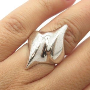 925 Sterling Silver Vintage Italy Bypass Modernist Ring Size 5.75