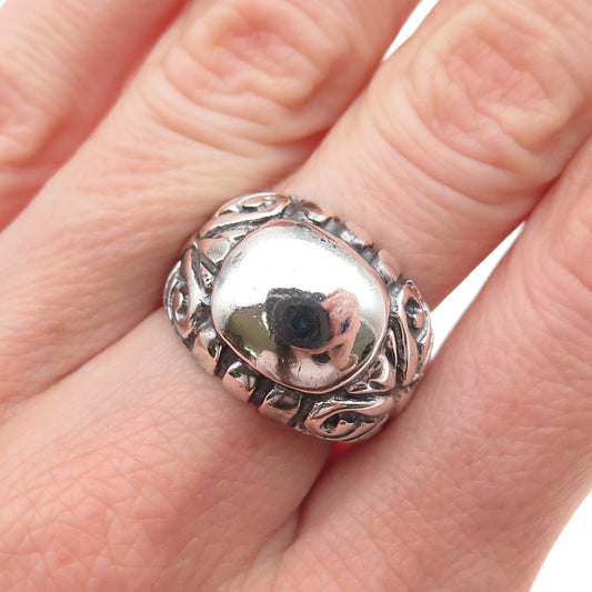 925 Sterling Silver Vintage Modernist Butterfly Oxidized Ring Size 7.5