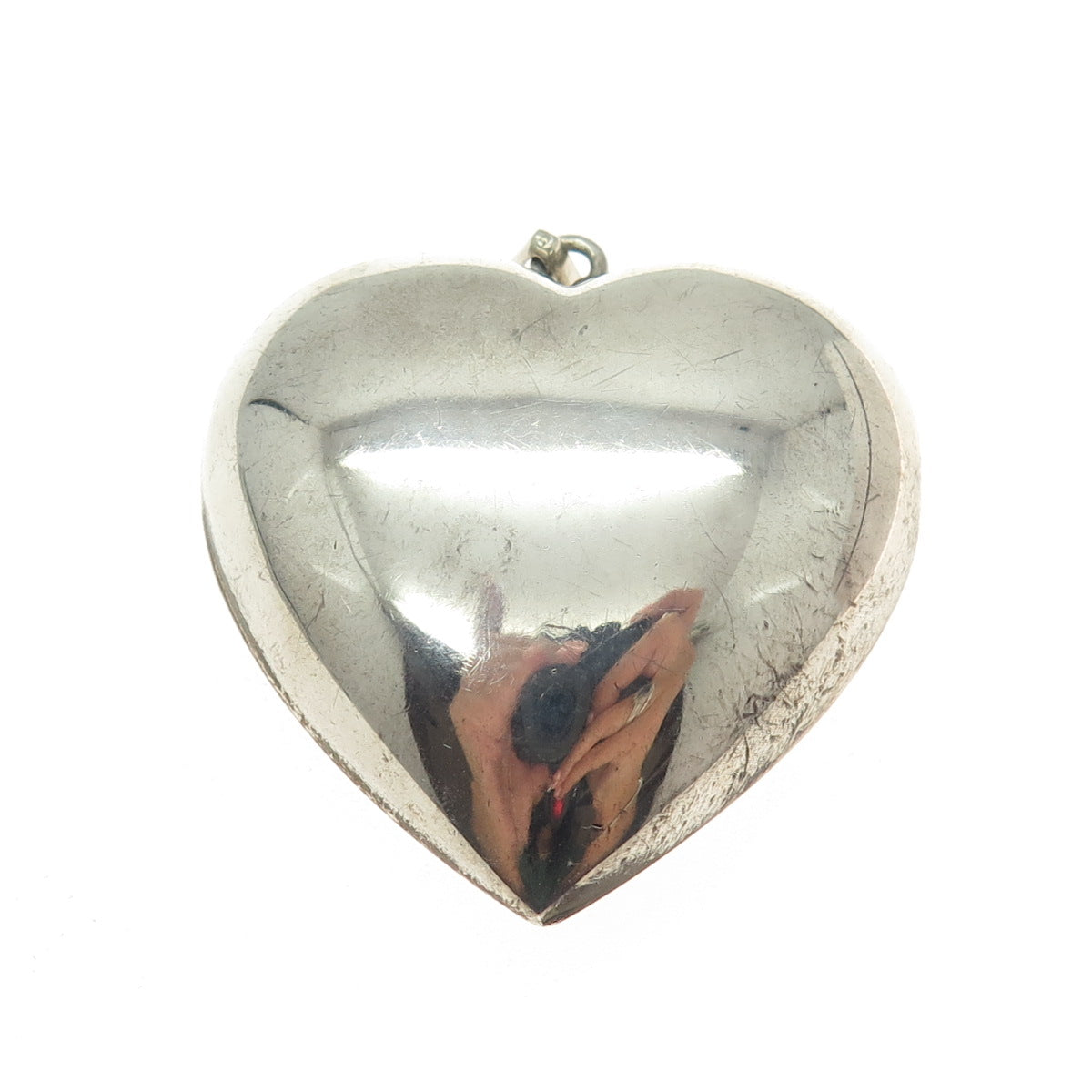 925 Sterling Silver Vintage Hollow Heart Pendant