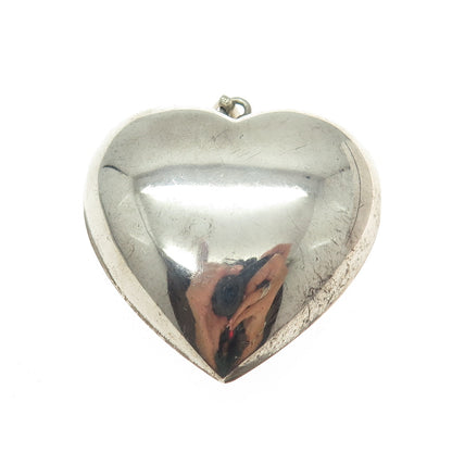 925 Sterling Silver Vintage Hollow Heart Pendant