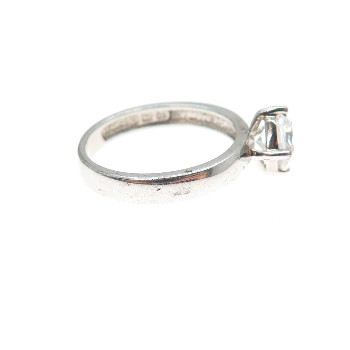 925 Sterling Silver Cushion-Cut C Z Engagement Ring Size 6.75