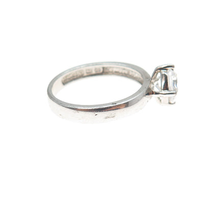 925 Sterling Silver Cushion-Cut C Z Engagement Ring Size 6.75