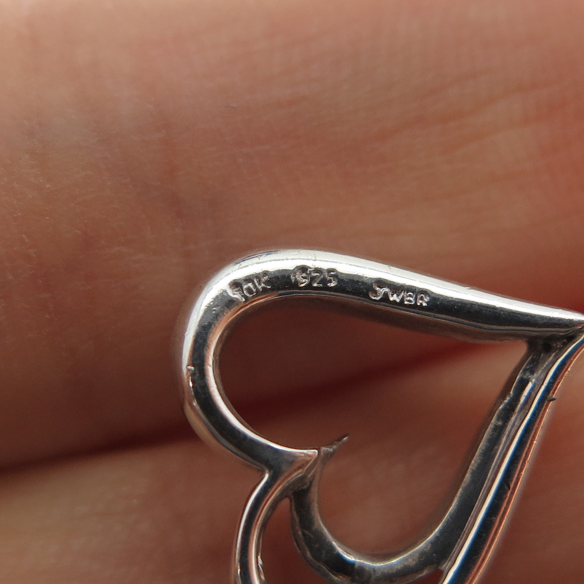 JANE SEYMOUR 925 Sterling Silver 10K Gold Real Diamond Heart Mini Slide Pendant