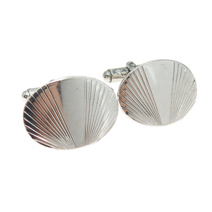 925 Sterling Silver Vintage Oval Shell Cufflinks