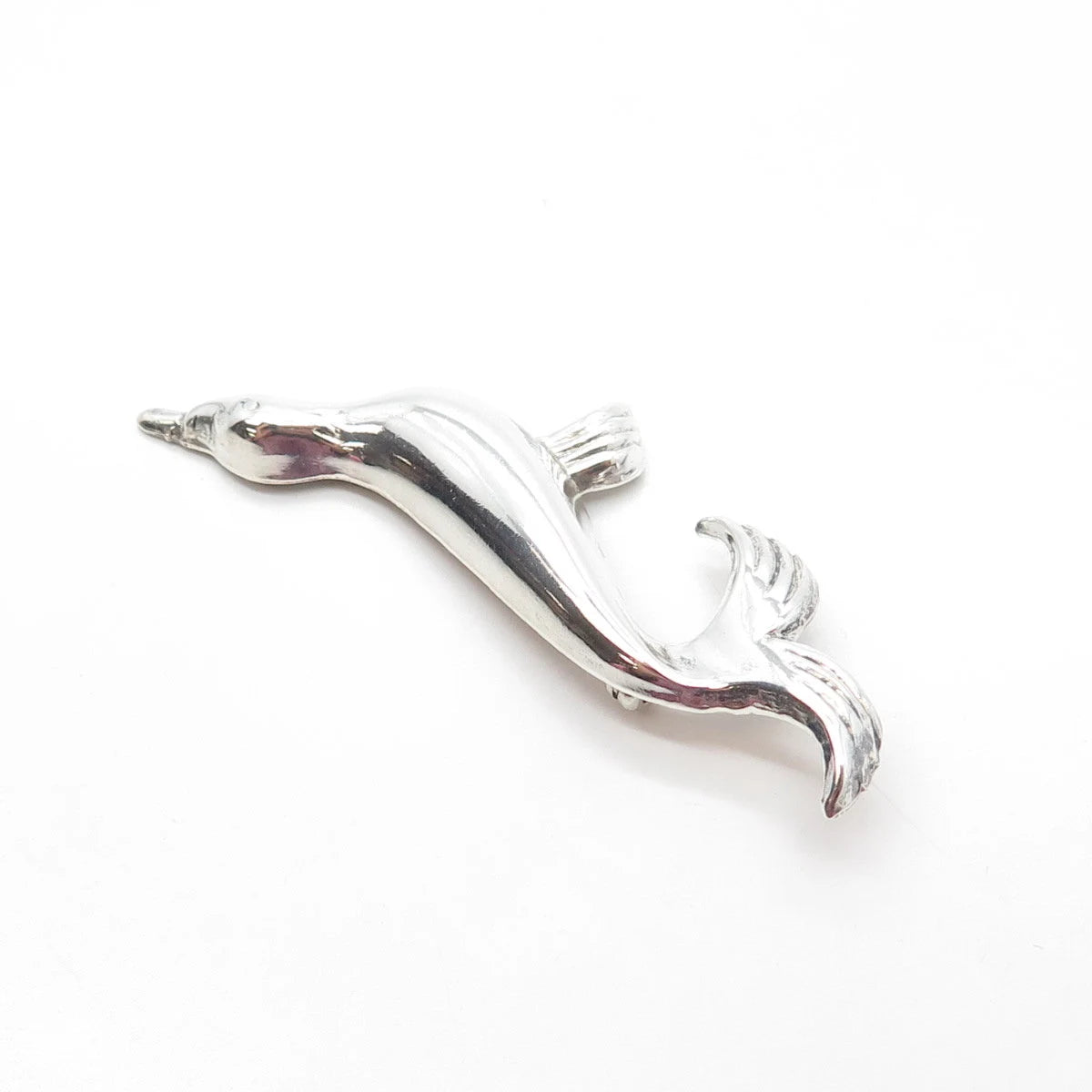 925 Sterling Silver Vintage Fur Seal Pin Brooch