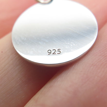 925 Sterling Silver Blue Enamel Aquarius Zodiac Sign Minimalist Charm Pendant