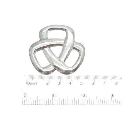 CHAPAL ZENRAY 925 Sterling Silver Vintage Trinity Knot Oxidized Pin Brooch
