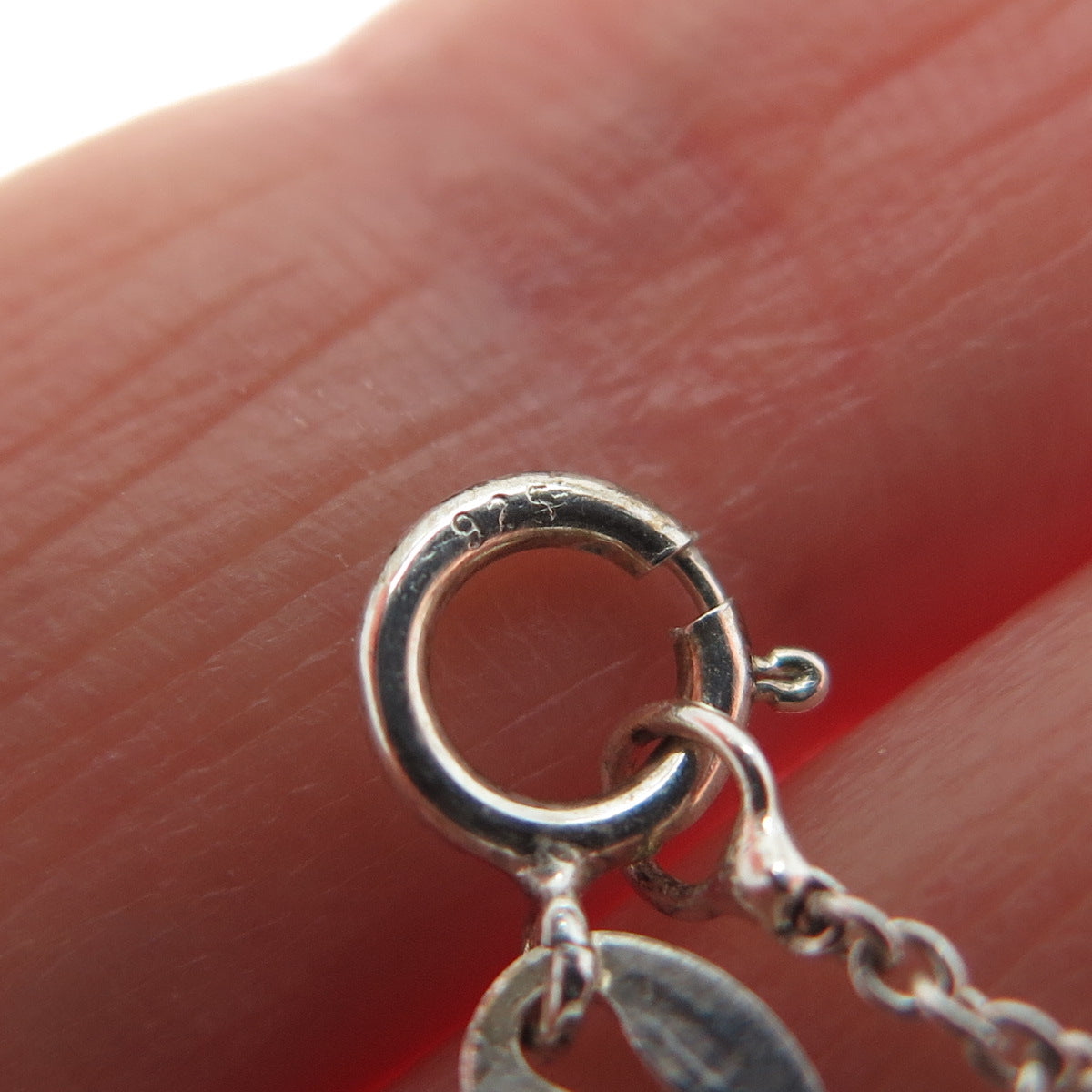 925 Sterling Silver Italy Greek Key Crescent Moon Cable Chain Necklace 18"