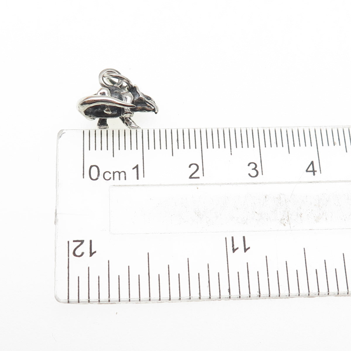 925 Sterling Silver Vintage Dinosaur Oxidized Mini 3D Charm Pendant