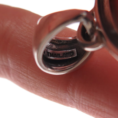 SX Sally C 925 Sterling Silver Vintage Pink Enamel Yin Yang Ornate Charm Pendant