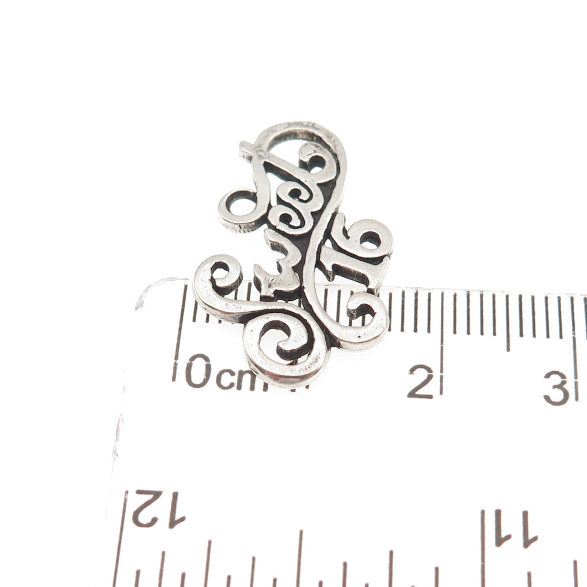Sunwest 925 Sterling Silver Vintage Sweet 16 Oxidized Charm Pendant