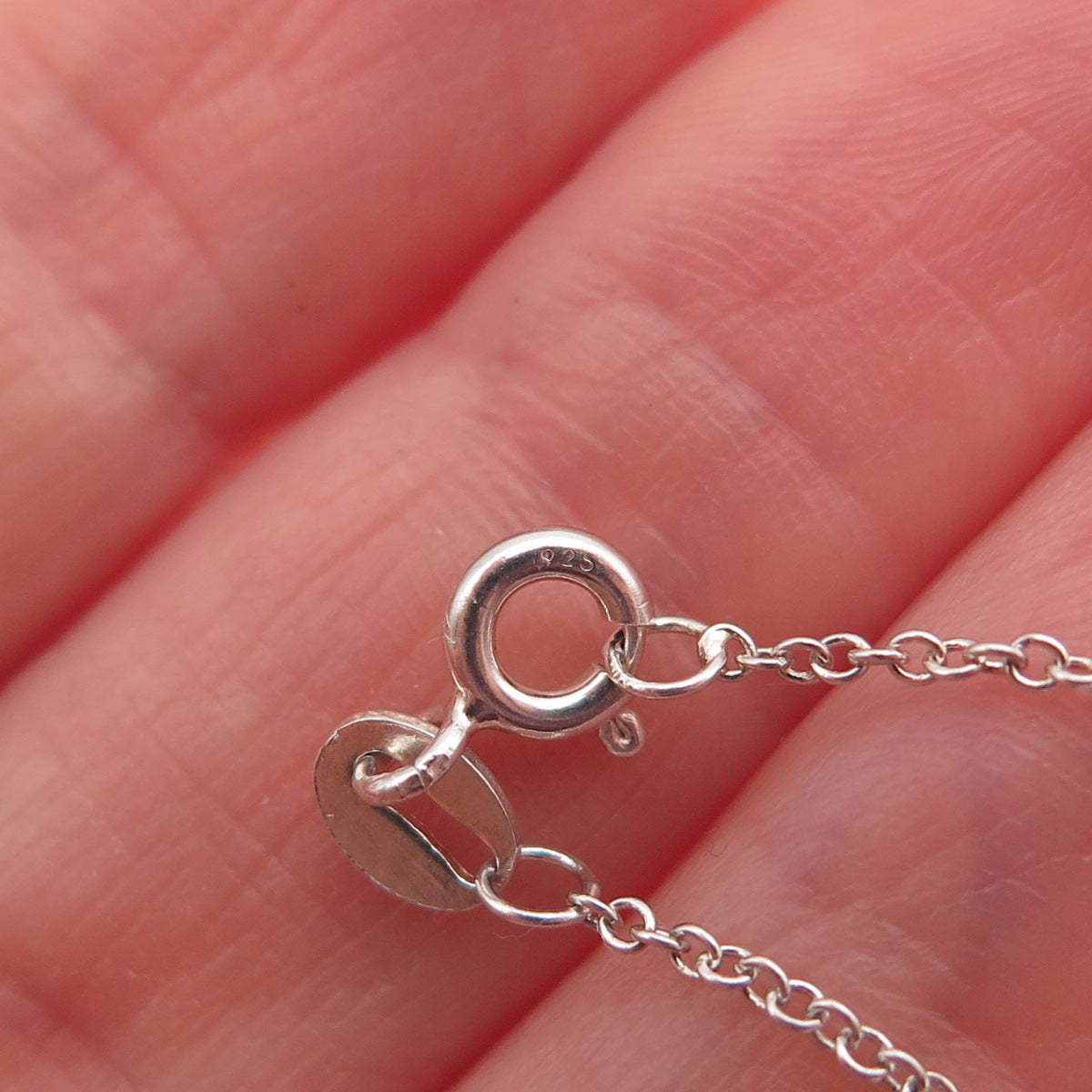 925 Sterling Silver Real Round-Cut Diamond Interlocked Cable Chain Necklace 18"