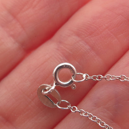 925 Sterling Silver Real Round-Cut Diamond Interlocked Cable Chain Necklace 18"
