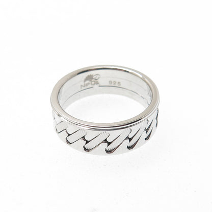 NEOS 925 Sterling Silver Textured Sewing Stitches Band Ring Size 10