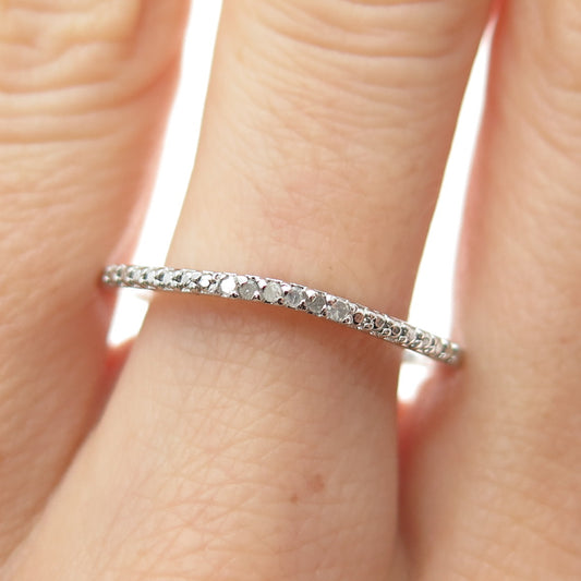 DBJ DEE BERKLE 925 Sterling Silver Real Diamond Stackable Ring Size 10