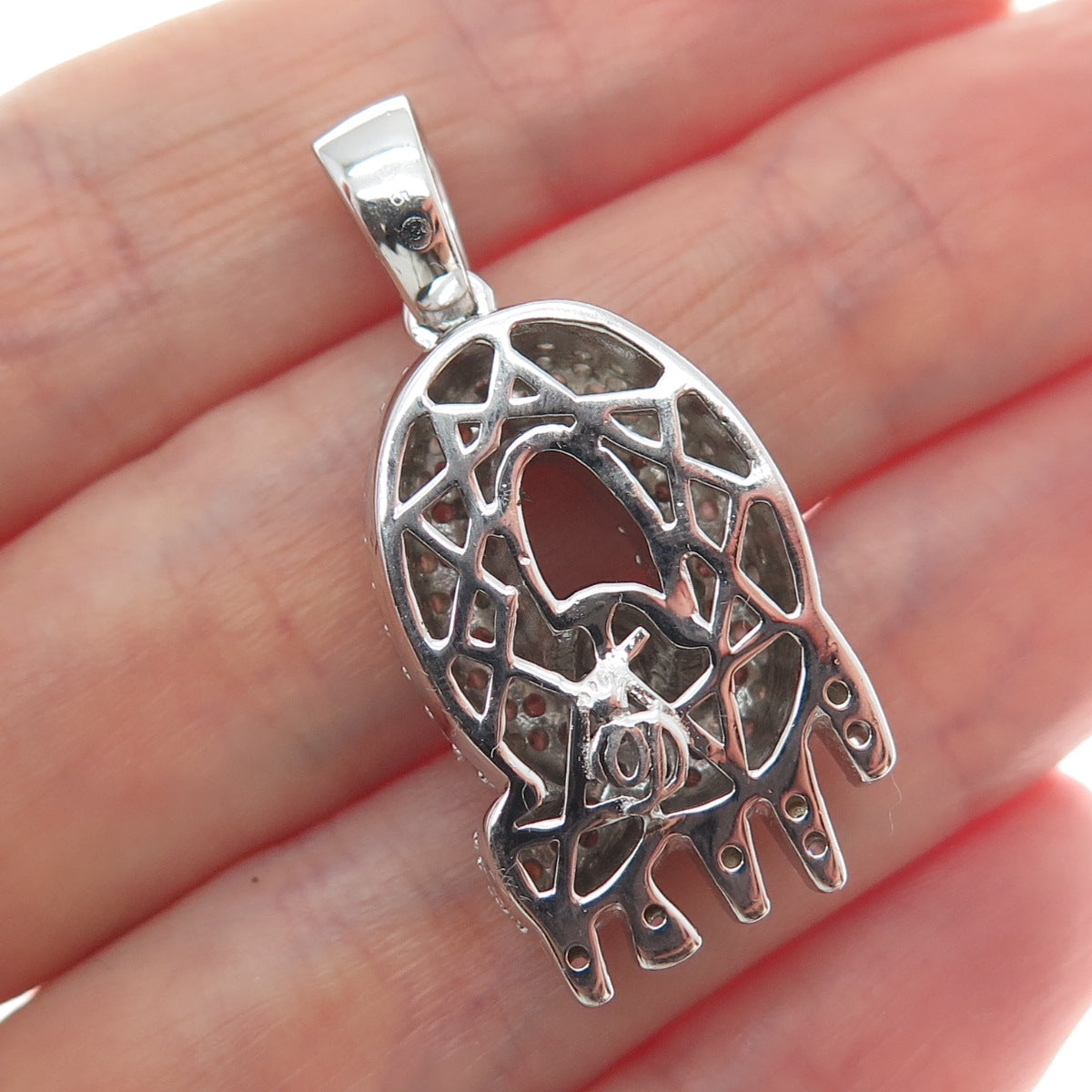 925 Sterling Silver Round-Cut Shaped C Z Letter Q Initial Sparkle Pendant