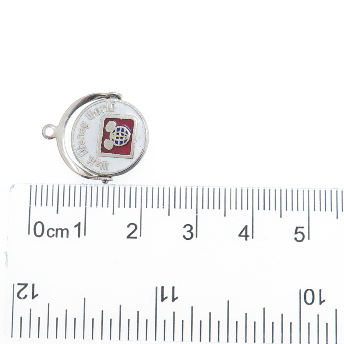 WALT DISNEY Sterling Silver Vintage Enamel Mickey Mouse Reversible Mini Pendant