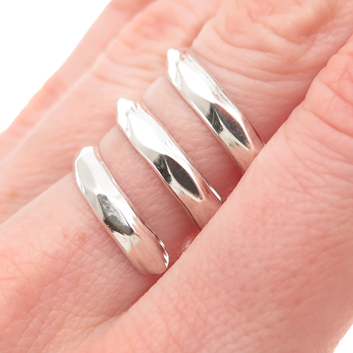 Dominique Dinouart Sterling Vintage Mexico Modernist Adjustable Ring Size 8.25