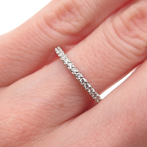 Seta 925 Sterling Silver Round-Cut C Z Half Eternity Stackable Band Ring Size 6