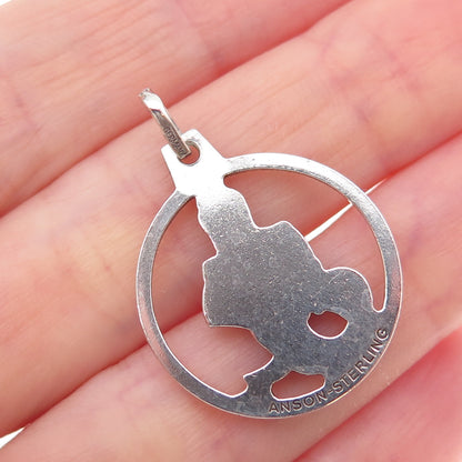 Anson 925 Sterling Silver Vintage Germany Aquarius Zodiac Sign Charm Pendant